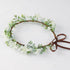 Handmade White Flower Crown Green Leaf Headband Floral Headpiece Fairy Hair Wreath Flower Hair Accessories for Girls Weeding Bride Cosplay Party...