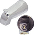 Tub Spout with Front Diverter, 1/2 inch IPS Female Front End Thread, 5-1/4 inch Overall Length, for 4 inch to 4-3/8 inch Length Galvanized Pipe Ni...