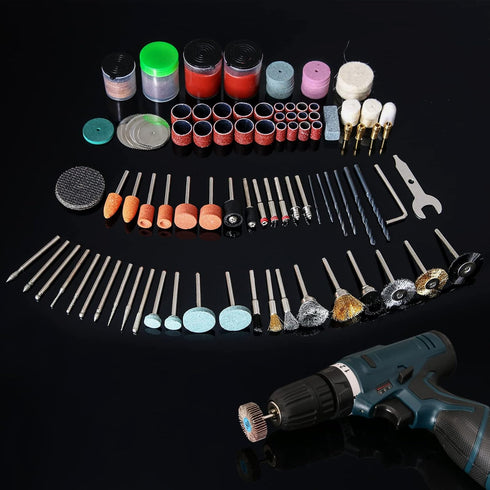 172PCS 1/8-inch Shank Power Rotary Tool Accessories Kit- Includes Carving Bits, Drill Bits, Sanding Drums and Discs, Grinding Stones, Buffing Whee...