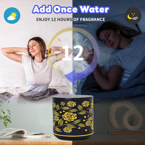 Iron Rose Essential Oil Diffuser, Aromatherapy Diffuser, Ultrasonic Cool Mist Humidifiers Aromatherapy Diffuser 7-Colors Night Light 3in1 with Aut...