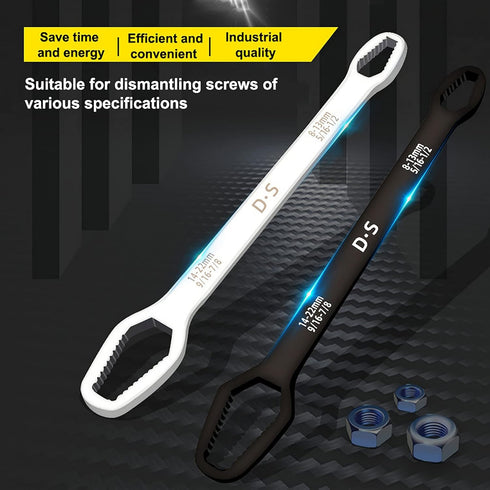 Multifunctional Universal Double Ended Wrench, 8mm - 22mm Self-Tightening Universal Wrench Repair Tool for DIY Machine & Auto Maintenance - Made o...