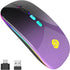 LED Wireless Mouse, Bluetooth Mouse &2.4GHz Instant Connection,Rechargeable Ultra Silent Slim,3 DPI 2 Connection Modes with USB-C to USB Adapter f...