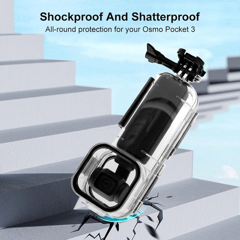 PULUZ Dive Case for DJI Osmo Pocket 3 Waterproof Case PC Protective Shell 45M/147FT Underwater Diving Housing Cover with Accessories for Osmo Pock...