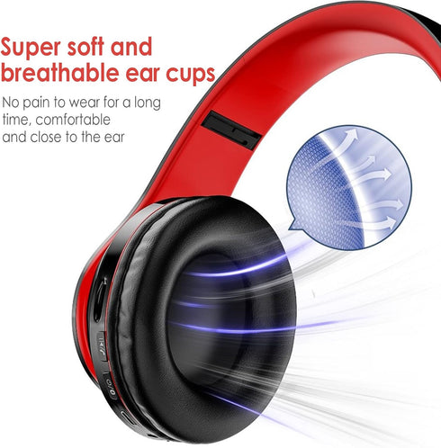 2022 Wireless Bluetooth Headphones,Colorful LED Lights Comfort Over Ear Foldable Headset with Built-in Microphone,FM,SD Card Slot,Wired for School...