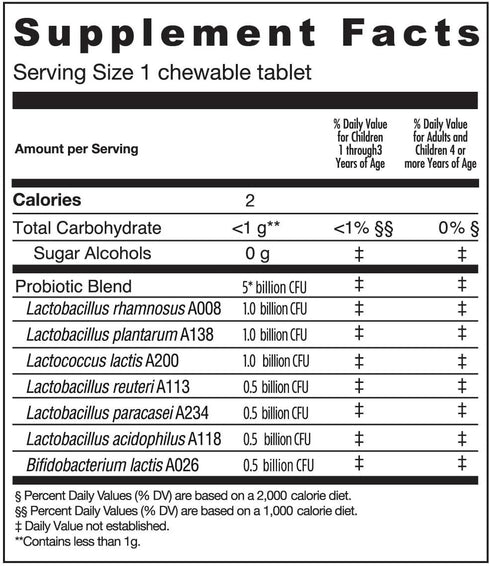 Genuine Health Kid's Daily Probiotic, Helps Promote Digestive Health & Immune Response, Multi-Strain Formula, Lemonade Flavor, 30 Chewable Tablets...