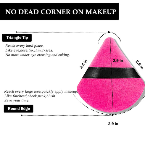 Powder Puffs for Face Powder 15 PCS Triangle Powder Puff Velvety Soft Reusable Makeup Puff for Powder and Liquids,Makeup Sponge Under Eye and Corn...