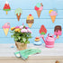 40 Pieces Unfinished Summer Ice Cream Wooden Cutouts, 8 Styles Ice Cream Wood Slices Unfinished Wood Cutouts Blank Wooden Paint Crafts for Kids Bi...