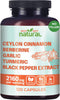5-in-1 Organic Ceylon Cinnamon Capsules with Berberine, Garlic, Turmeric, Black Pepper Extract Pills (120 Capsules)...