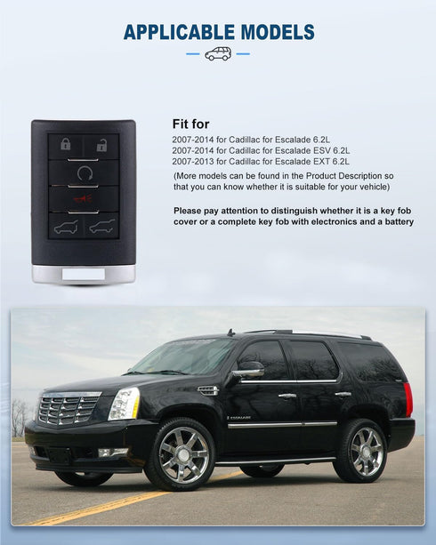 ECCPP fit for Keyless Entry Remote Key Fob Chevy GMC Cadillac Series OUC6000066 (1x)...