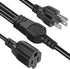 4 Outlet Power Cord, NEMA 5-15P to 5-15R 3 Prong 1 to 4 Y Splitter US AC Male and Female Power Cable SJT 16AWG Outlet Saver, 4 Way Extension Cord ...