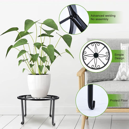 Plant Stand Indoor Outdoor,Metal Plant Stand Sets of 3,Corner Black Plant Stand,small Plant Holder,Plant Pot Holder stand,Potted Plant Stand,Flowe...