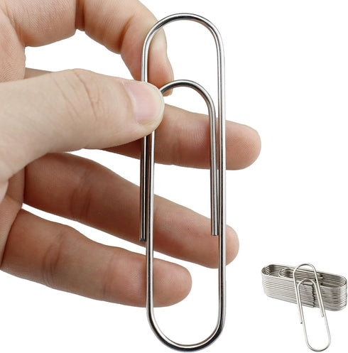 14 PCS 4 Inch (100mm) Extra Large Paper Clips Silver Rust Resistant Metal Strong Jumbo Paperclips for Office School Documents...
