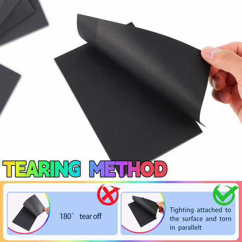 TINNIVI 6 Pads Black Sticky Notes, Large Sticky Notes 4 x 6 Inch, Post It Notes with 2 Metallic Pens, Black Self-Stick Note Pads for Teacher Stude...
