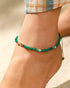 Green Agate with Evil Eye Beaded Anklet Infinity Endless Love Symbol Charm Ankle Bracelets for Women Healing Crystals Gemstones Gifts...