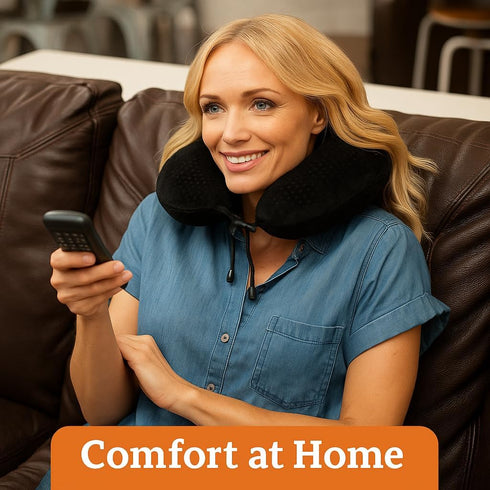 Aeris Memory Foam Travel Pillow for Airplanes - Best Airplane Neck Pillow for Long Flights - Plane Accessories Carry Bag to Save Space, Ear Plugs ...