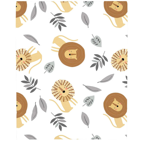 NoJo Lion Brown, Grey & Yellow Fitted Super Soft Crib Sheet, Brown, Grey, Yellow...