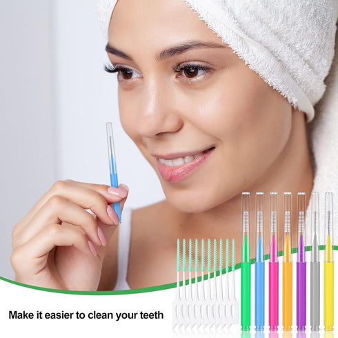 250 Pcs Interdental Brush for Braces Disposable Braces Flossers Dental Picks Floss Toothpick Dental Teeth Flossing Head Oral Hygiene Flosser Tooth...