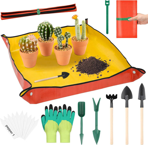 Repotting Mat for Indoor Plants, Thickened Waterproof Potting Mat, 39.4"X29.5" Planting Mat, Large Plant Repotting Mat, Plant Tray Gardening Mat w...