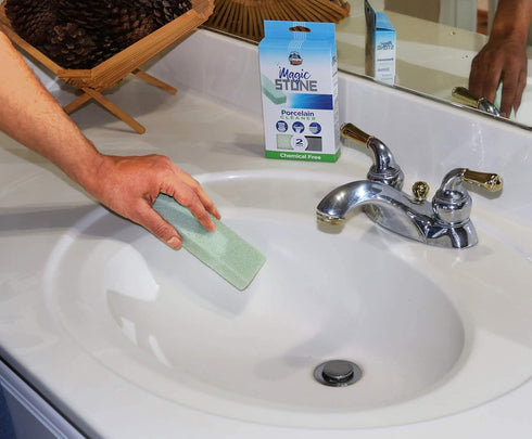 COMPAC HOME Magic-Stone Porcelain Cleaner, Green Product, Made from Recycled Glass, Scouring Stick Toilet Cleaner, Removes Stubborn Lime Stains fr...