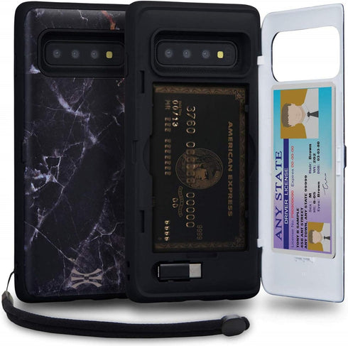 TORU CX PRO Case for Galaxy S10, with Card Holder | Slim Protective Cover with Hidden Credit Cards Wallet Flip Slot Compartment Kickstand | Includ...