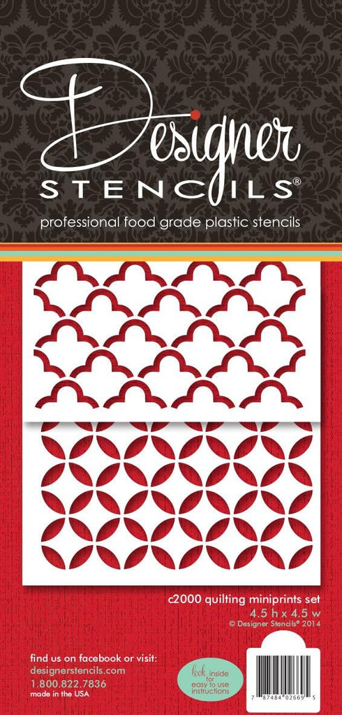 Designer Stencils Quilting Miniprint Cookie Stencil Set, Beige/semi-transparent...