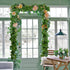 84Feet 12 Strands Artificial Flowers Greenery Fake Hanging Vine Plants Leaf Garland Hanging for Wedding Party Garden Outdoor Office Wall Decoratio...
