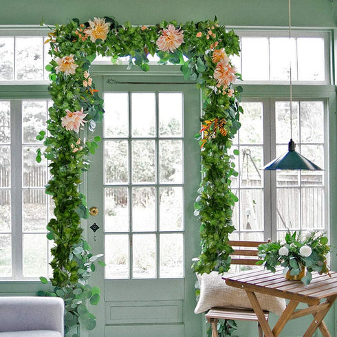 DearHouse 84 Feet 12 Strands Artificial Ivy Leaf Plants Vine Hanging Garland Fake Foliage Flowers Home Kitchen Garden Office Wedding Wall Decor, G...