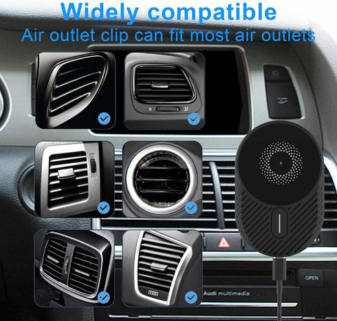 Magnetic Wireless Car Charger Vent Mount for Mag-Safe iPhone 15 14 13 12 11 Plus Pro Max Mini Magnet Car Charger 15W Mag Safe Phone Holder Stand W...