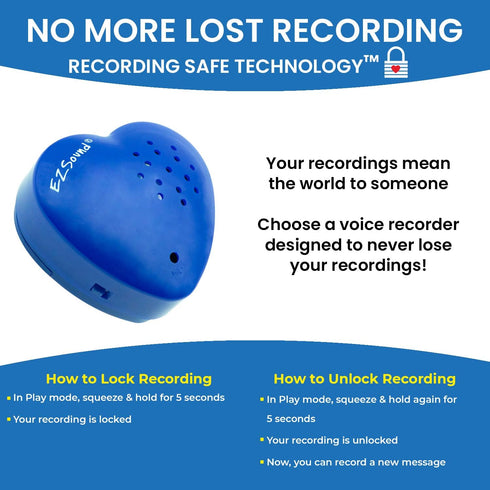 EZSound Voice Recorder for Teddy Bear | 30 sec Voice Box for Stuffed Animal | Personal Recordable Button | Custom Build a Bear Heart for Plush, Gi...