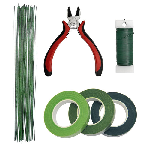 Floral Arrangement Kit Bouquet DIY Making Tools 24 Gauge Floral Stem Wire,24 Gauge Paddle Wire,Wire Cutter,Tapes...