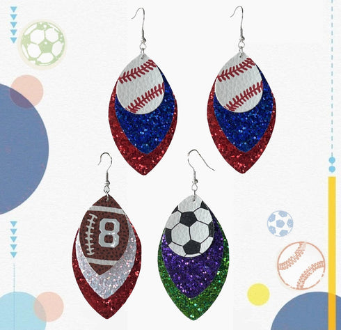 GraLeS 183 Pcs Football Earrings Faux Leather Earring Making Kits for Jewelry Making Custom Player Number Charms Earrings for Women DIY Earring Ma...