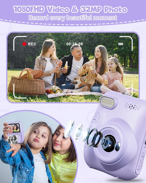 5 Rolls Kids Instant Camera Refill Print Paper, Photo Printer Thermal Paper Rolls Instant Print Camera for Kid's Instant Camera...