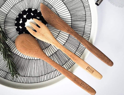 Reusable Bamboo Travel Utensils with rePETe Carrying Case & Carabiner Clip | Bamboo Utensils | Eco Friendly | Agave (Pack of 2)...
