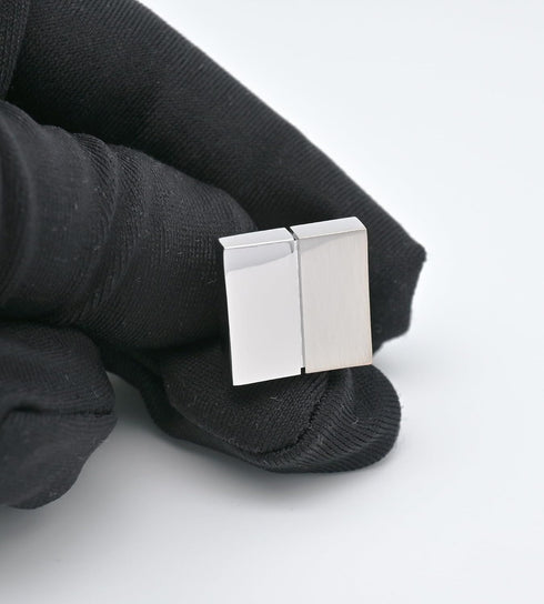 Silver Classic Square Cufflinks for Men with Gift Case Classic Square Brush Shinny Men's Cufflinks Jewelry Set for Wedding Party Anniversary Busin...