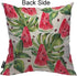 Mugod Slices of Watermelon Throw Pillow Exotic Tropical Fruit Leaves Seed Red Green Cotton Linen Square Cushion Cover Standard Pillowcase 18x18 In...