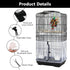 Beautyflier Bird Cage Seed Cather, Adjustable Birdcage Net Cover Skirt Guard Birdcage Nylon Mesh Netting for Parrot Parakeet Macaw Round Square Ca...