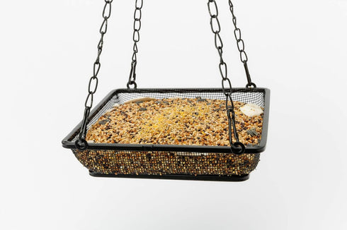 Hanging Feeder Seed Tray, Platform Metal Mesh , Outdoor Garden Decoration for Wild Backyard Attracting Birds...