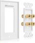 Cable Matters 2-Pack Speaker Wire Wall Plate, Gold Plated Speaker Wall Plate with Banana Plug Binding Post for 2 Speakers, White...