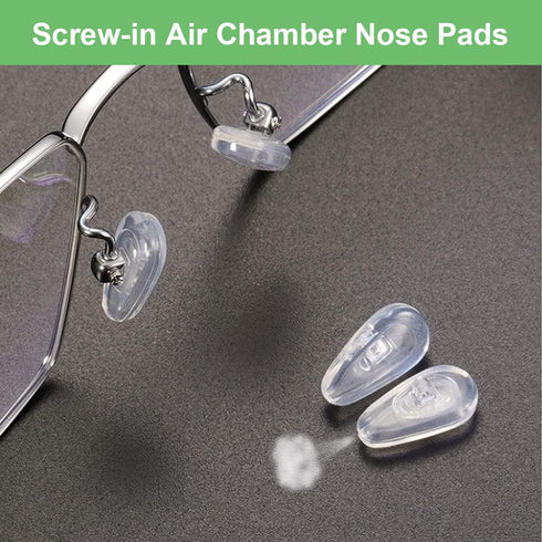 Eyeglasses Nose Pads, Upgraded Soft Silicone Air Chamber Eyeglass Nose Pads, 6 Pairs of Screw-in 15mm Glasses Nose Pad Set with Screws and Micro S...