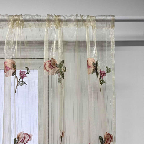 Luxury Embroidered Sheer Curtain for Living Room 84 inch Length Custom Romantic Elegant Luxurious Delicate Embroidery Drape Window Dressing Sheer ...