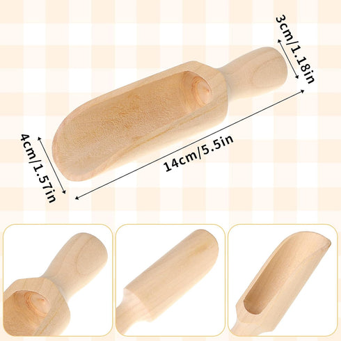 Wooden Spoons 5.5 In Natural Beech Wood Bath Scoop Natural Beech Wood Scoop for Coffee, Flour, Sugar, Spice, Powder, Multifunctional Kitchen Spoon...