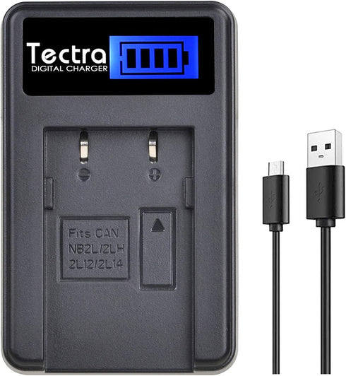 2-Pack NB-2L NB-2LH Battery + Rapid LCD Display USB Charger for Canon PowerShot G7 G9 S30 S40 S45 S50 S60 S70 S80 DC410 DC420 VIXIA HF R10 HF R100...