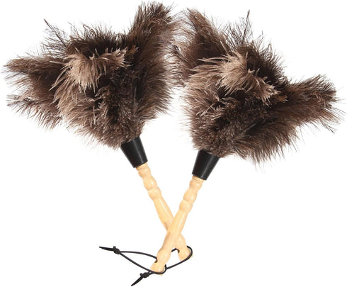 Ostrich Feather Duster, 14-Inch, 2-Pack, Reusable Design for Effortless Cleaning of Delicate Items, Antiques, Electronics, and More – Ideal for Ho...