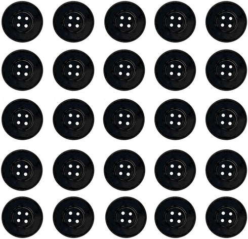 Military Anchor Style Navy Peacoat Pea Coat Jacket Coat Large Buttons, LOT/Bag of 25 Buttons (Black)...