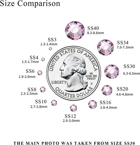 1440PCS SS20 Crystal Glass Flatback Rhinestones, Round Flat Back Crystal Gems for Nail Art and Craft Clothes, Glue Fix Diamond Stones Light Pink (...