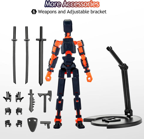 ?Assembled? T13 Action Figure, Samurai Style Titan 13 action figure Set with Bracket and 6 Weapons Dummy 13 action figure Nova 13 Lucky Multi-Join...