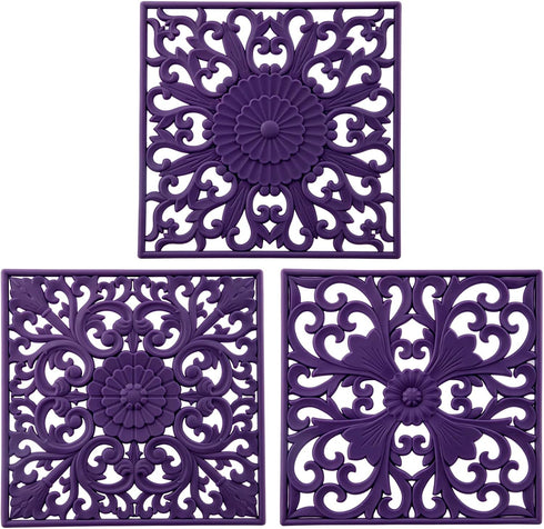 Smithcraft Silicone Trivets for Hot Pots and Pans & Dishes, Square Hot Pads for Kitchen Counter, Multi Function Silicone Trivet Mat, Durable Silic...