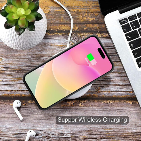MZELQ TPU Wallet Compatible with iPhone 15 Case 2023, Card Holder Camera Protection Cover + Screen Protector, Push-able Card Slot Silicone Soft Ca...