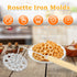 Bunuelos Mold,Aluminum Bunuelos Cookie Maker Mold with Wooden Handle, Detachable Rosette Iron Molds Set,Waffle Molds Funnel Cake Ring,Achappam Mol...