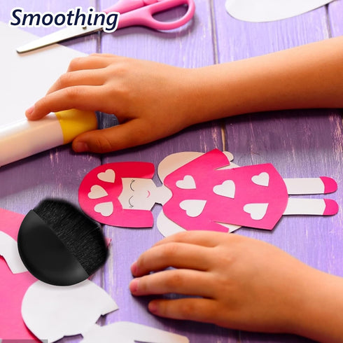 4 Pieces Paint Flat Brush Applicator Black Modge Podge Brushes Artist Drawing Brush Basic Diamond Art Painting Brush for Gesso Oil Paint Watercolo...